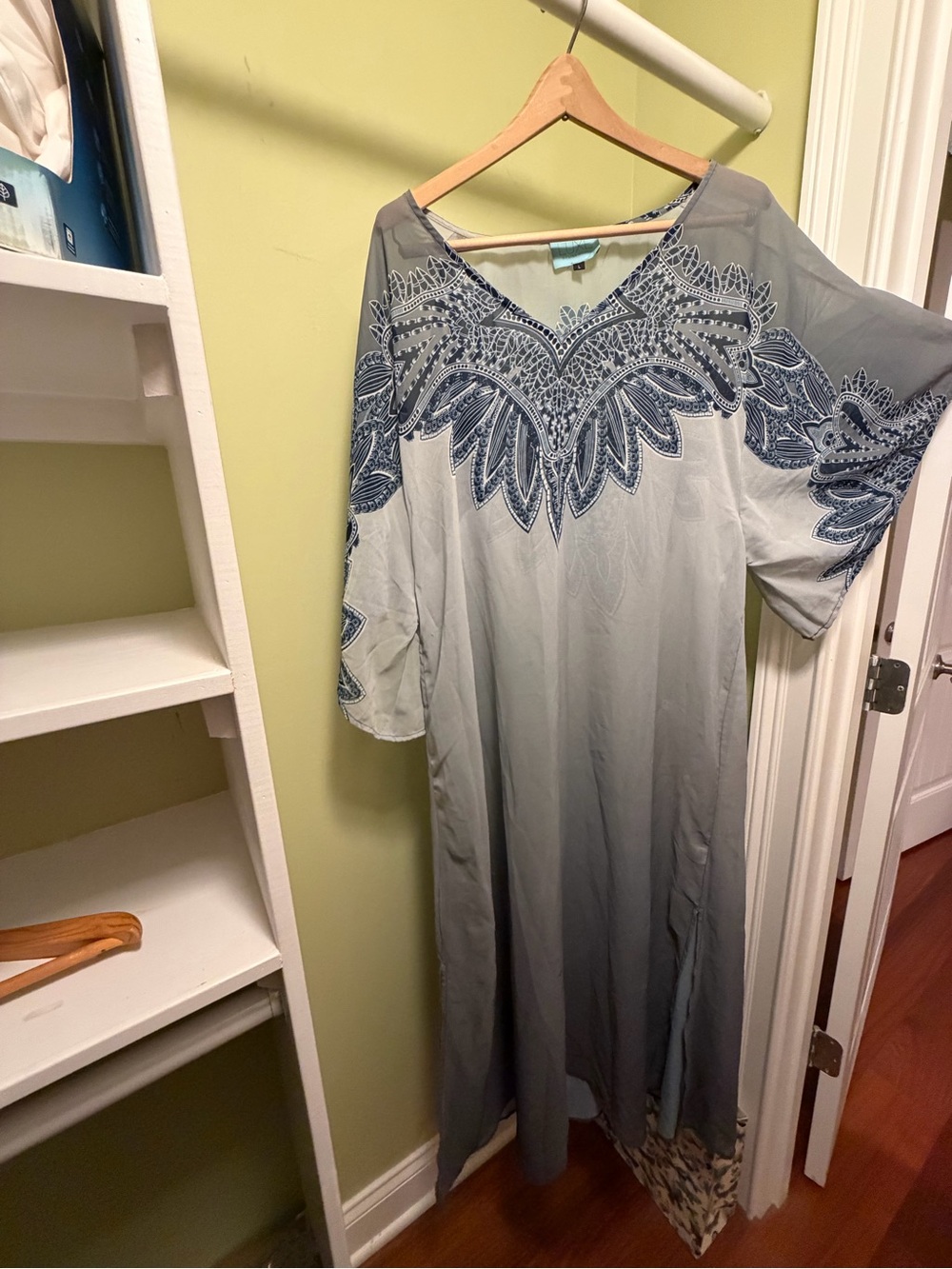 Women's Gray Caftan Swim Cover-Up